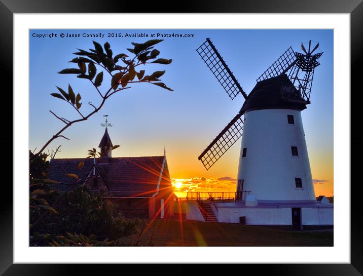 Lytham Windmill At Sunset Framed Mounted Print by Jason Connolly