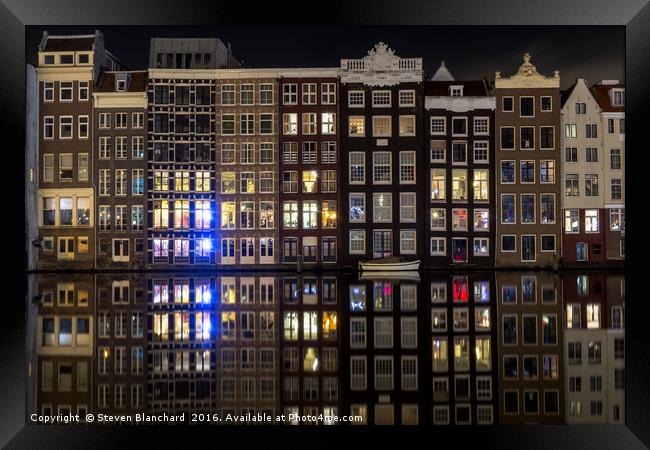 Amsterdam at night  Framed Print by Steven Blanchard