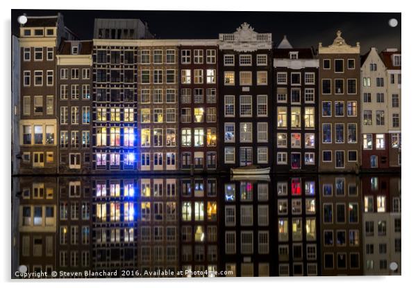 Amsterdam at night  Acrylic by Steven Blanchard