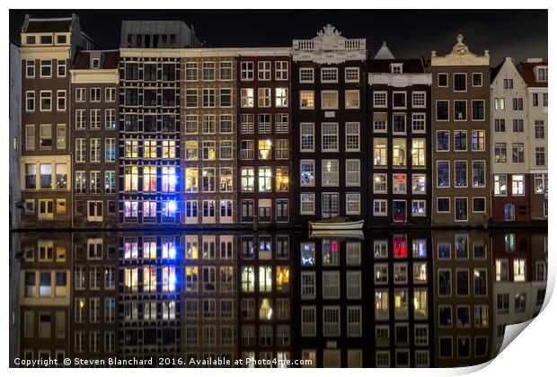 Amsterdam at night  Print by Steven Blanchard