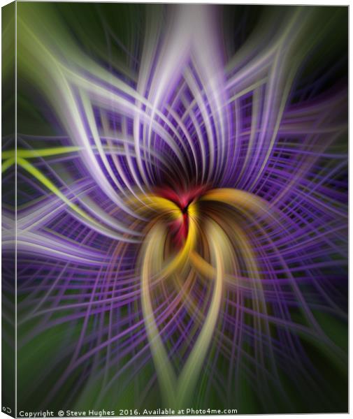 Purple Passion flower manipulation Canvas Print by Steve Hughes