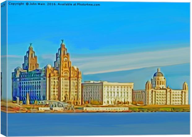 Liverpool 3 Graces (Digital Art) Canvas Print by John Wain