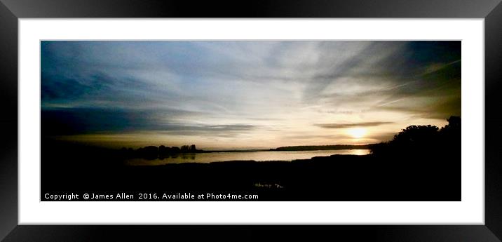 Sunrise Over Water at Blythburgh Suffolk Framed Mounted Print by James Allen