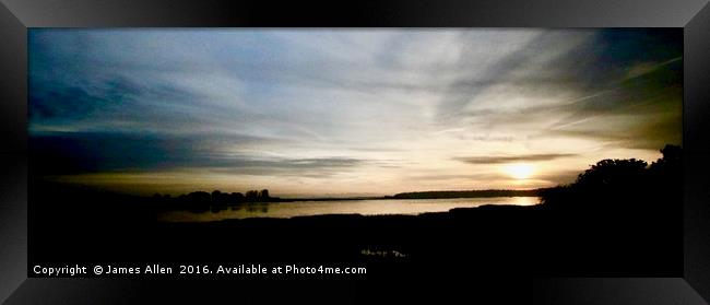 Sunrise Over Water at Blythburgh Suffolk Framed Print by James Allen