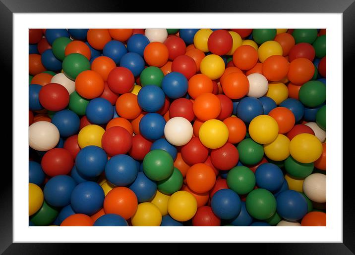 Coloured Balls for background Framed Mounted Print by David (Dai) Meacham