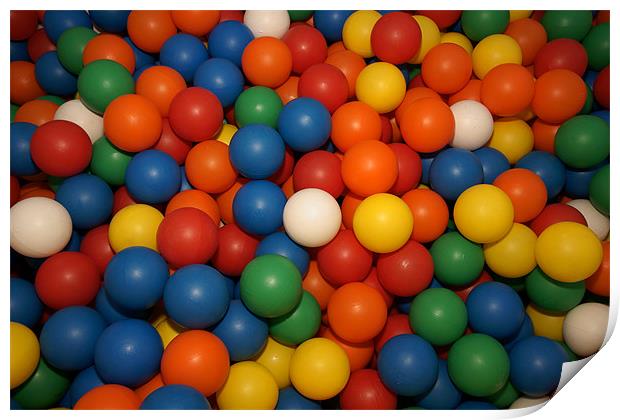 Coloured Balls for background Print by David (Dai) Meacham