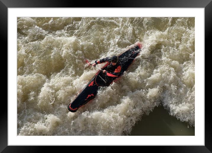 Kayaking on the river Arno no.2 Framed Mounted Print by Ranko Dokmanovic
