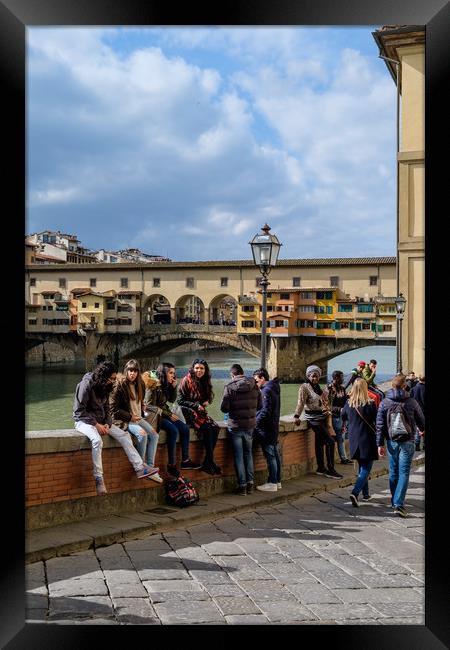 Ponte Vecchio under the sun Framed Print by Ranko Dokmanovic
