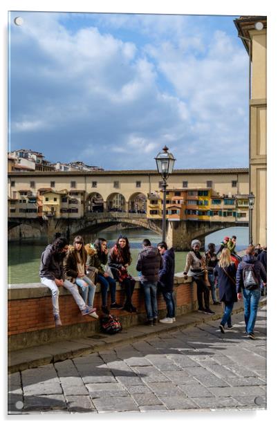 Ponte Vecchio under the sun Acrylic by Ranko Dokmanovic