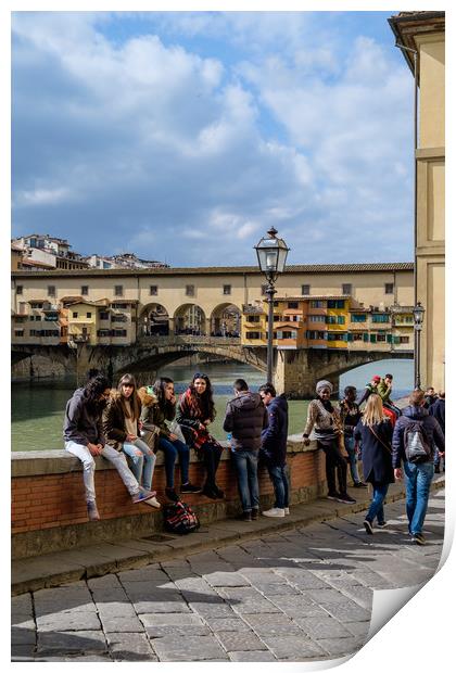 Ponte Vecchio under the sun Print by Ranko Dokmanovic