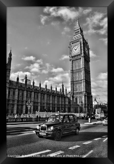 London Black Cab Framed Print by David Smith