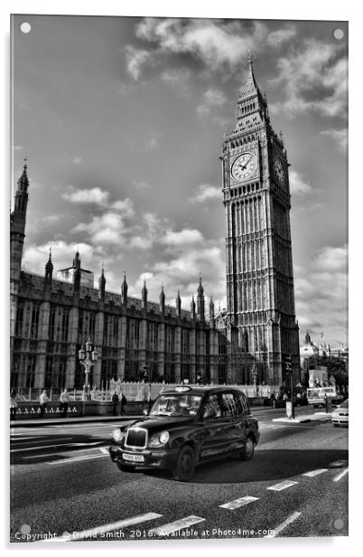 London Black Cab Acrylic by David Smith
