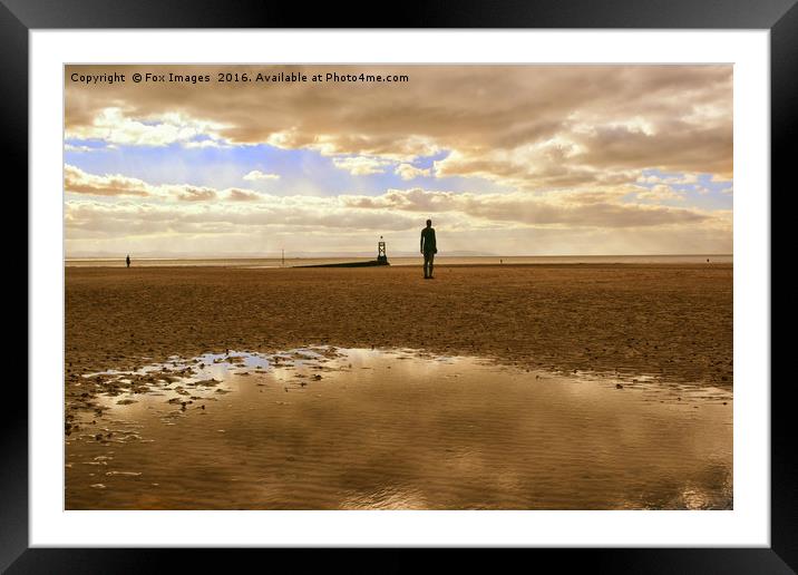 crosby beach Framed Mounted Print by Derrick Fox Lomax