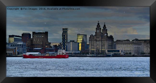 Liverpool city in the evening Framed Print by Derrick Fox Lomax