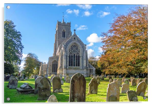 Martham Church, Norfolk Acrylic by James Taylor