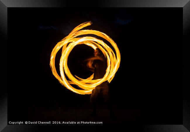 Fire Spinning Framed Print by David Chennell