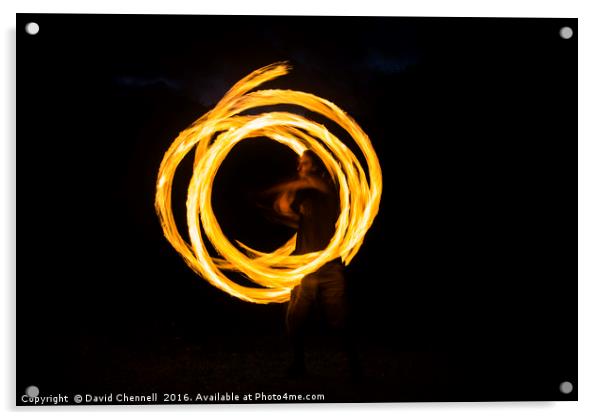 Fire Spinning Acrylic by David Chennell