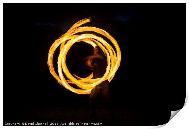 Fire Spinning Print by David Chennell