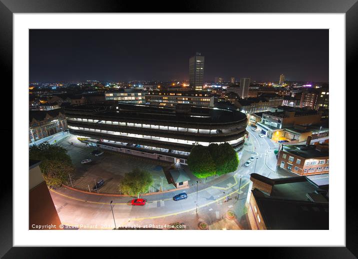 Leicester over Lee Circle car park Framed Mounted Print by Scott Pollard