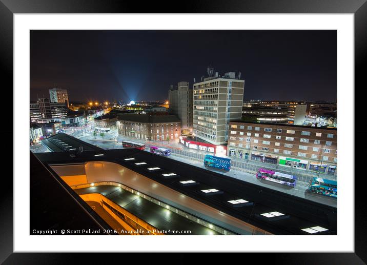Leicester at night Framed Mounted Print by Scott Pollard