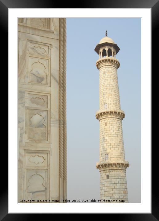 Taj Mahal Minaret Framed Mounted Print by Carole-Anne Fooks