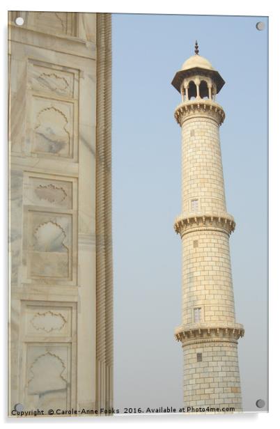 Taj Mahal Minaret Acrylic by Carole-Anne Fooks