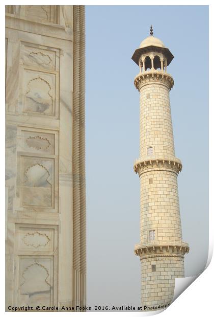 Taj Mahal Minaret Print by Carole-Anne Fooks