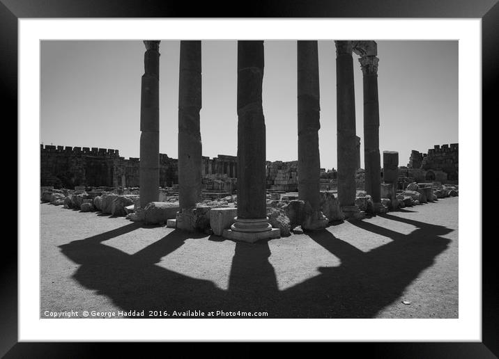 Baalbek Ruins Framed Mounted Print by George Haddad