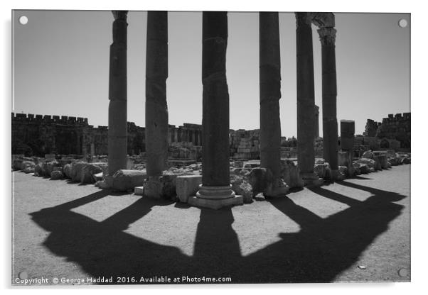 Baalbek Ruins Acrylic by George Haddad