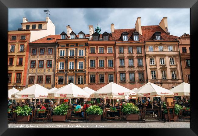 Old town Market square in Warsaw, Poland Framed Print by Andrei Bortnikau