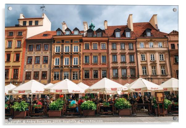 Old town Market square in Warsaw, Poland Acrylic by Andrei Bortnikau