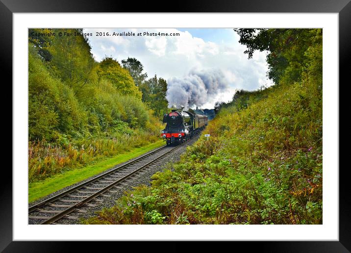 The flying scotsman at ramsbottom Framed Mounted Print by Derrick Fox Lomax
