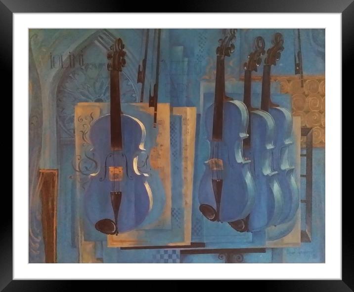 Violins Framed Mounted Print by Marianne Mhitaryan