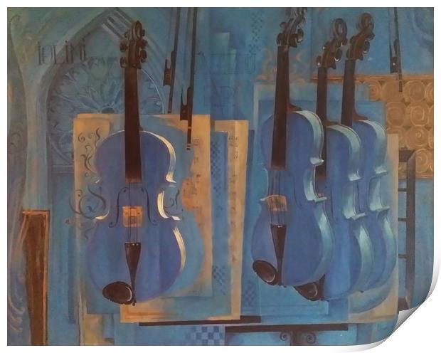 Violins Print by Marianne Mhitaryan