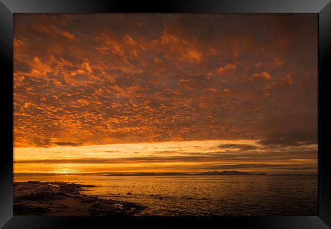 Arran Sky at Sunset Framed Print by Gareth Burge Photography