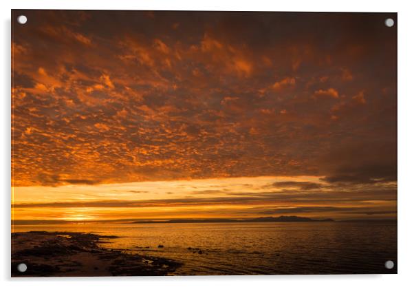 Arran Sky at Sunset Acrylic by Gareth Burge Photography