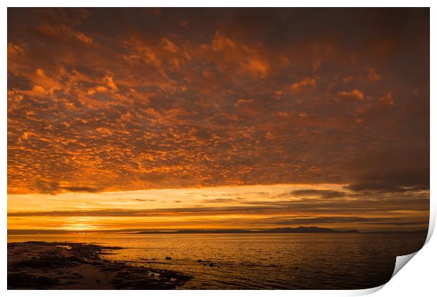 Arran Sky at Sunset Print by Gareth Burge Photography
