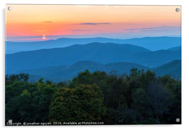 Appalachian Mountains at Sunset Acrylic by jonathan nguyen