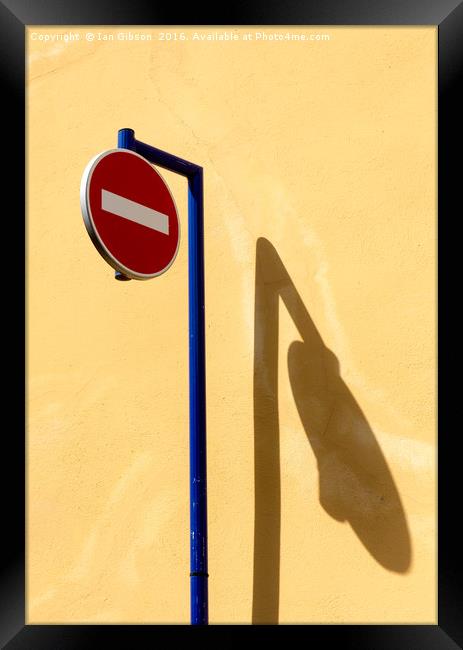 Provencal No Entry Framed Print by Ian Gibson
