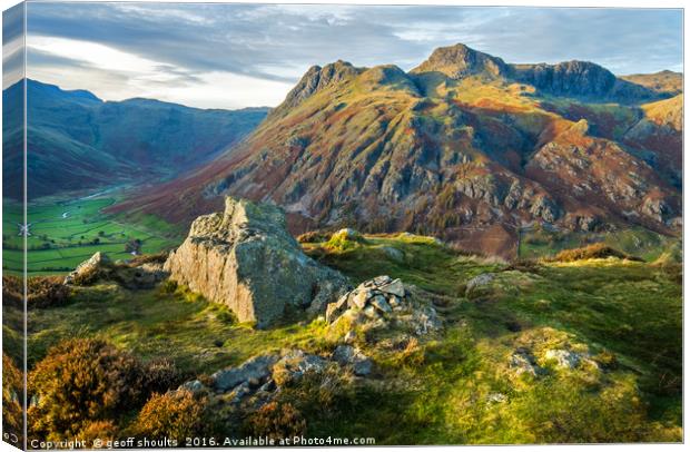 The Langdale Pikes, Lake District Canvas Print by geoff shoults