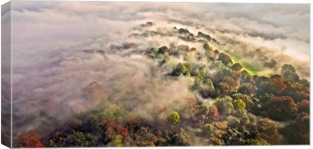 Autumn Mist Panorama Canvas Print by Steve Marriott