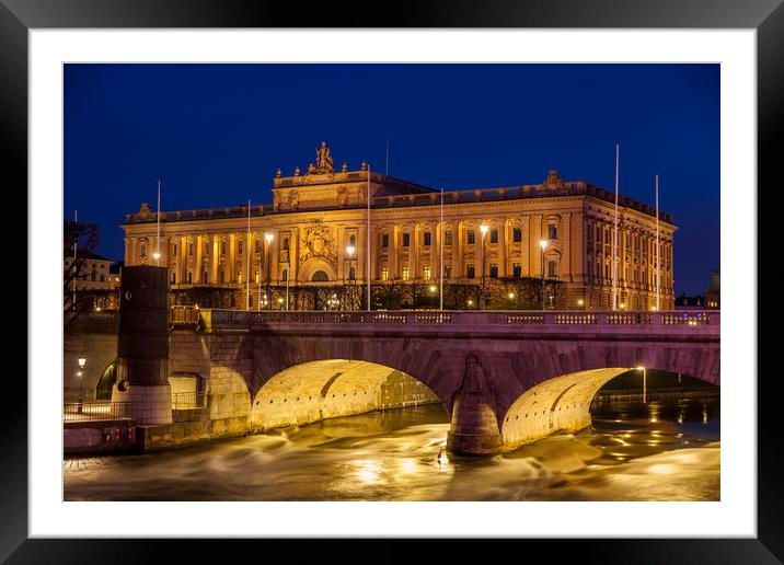 Parlament  at blue hour Framed Mounted Print by Thomas Schaeffer