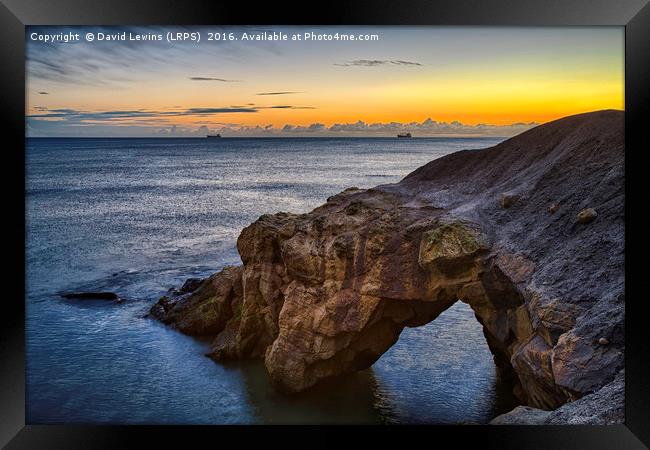 Cullercoats Natural Arch Framed Print by David Lewins (LRPS)