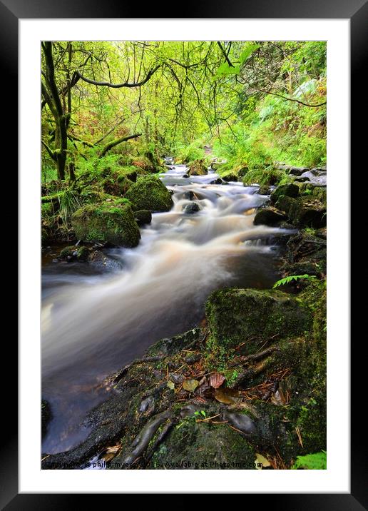          White waters of Wyming Brook              Framed Mounted Print by philip myers