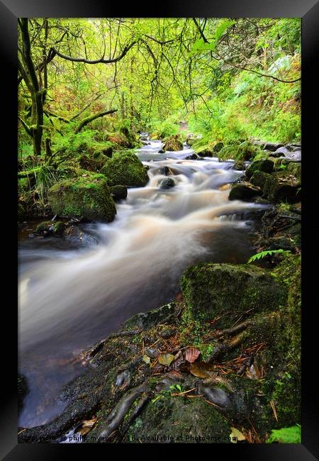         White waters of Wyming Brook              Framed Print by philip myers