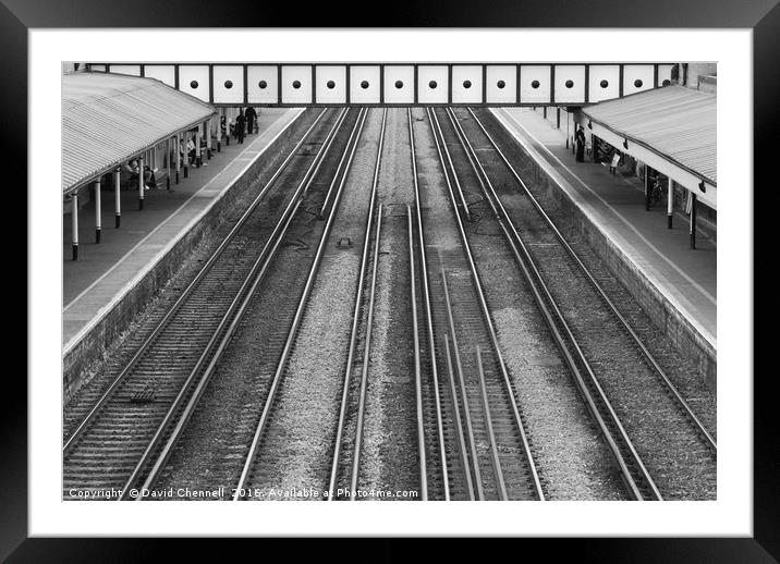 Train Line Symmetry Framed Mounted Print by David Chennell