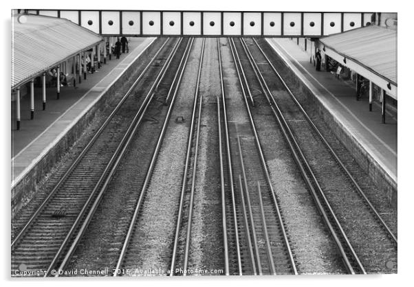 Train Line Symmetry Acrylic by David Chennell