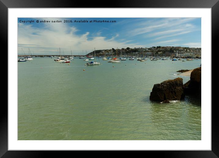 LIGHT CLOUD OVER BRIXHAM Framed Mounted Print by andrew saxton