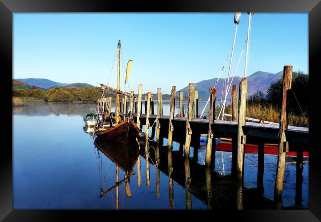 Boat at Derwent Water Framed Print by Dave Leason