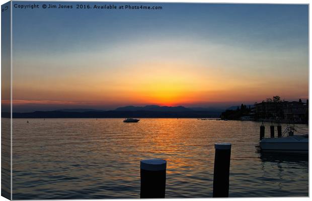 Sunset on Lake Garda Canvas Print by Jim Jones